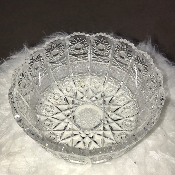 Vintage Imperlux Crystal Serving Bowl Genuine Handcut Lead Crystal - Picture 1 of 4